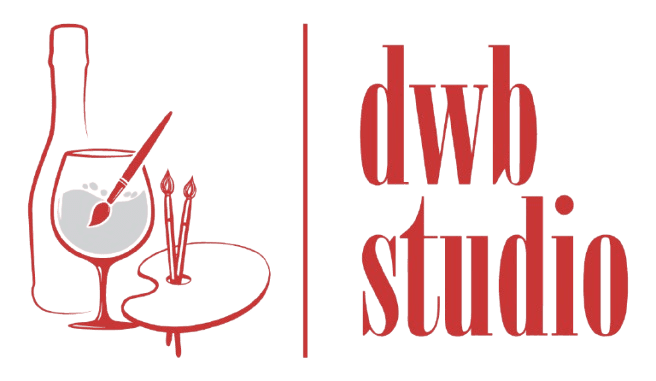 A red and white logo for dwt studio